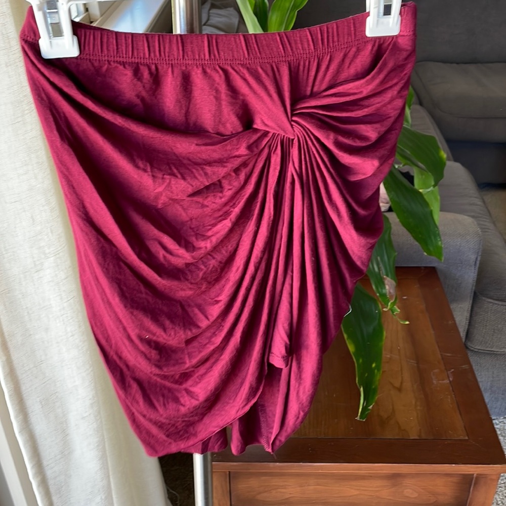 Burgundy knot skirt